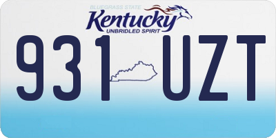 KY license plate 931UZT