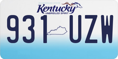 KY license plate 931UZW