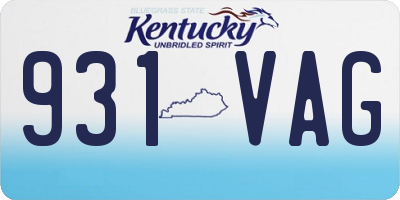 KY license plate 931VAG