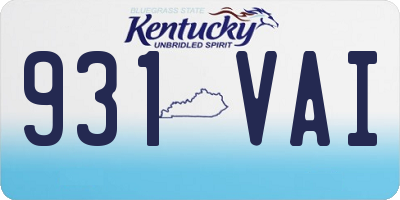 KY license plate 931VAI