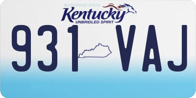 KY license plate 931VAJ