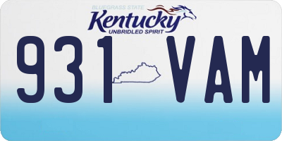 KY license plate 931VAM