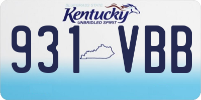 KY license plate 931VBB