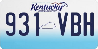 KY license plate 931VBH