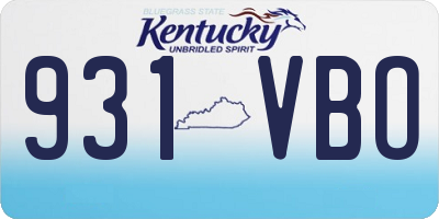 KY license plate 931VBO