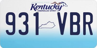 KY license plate 931VBR