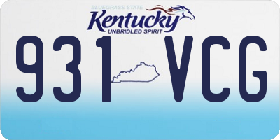 KY license plate 931VCG
