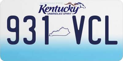 KY license plate 931VCL