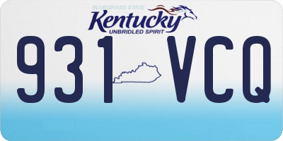 KY license plate 931VCQ