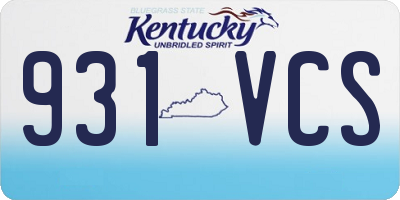 KY license plate 931VCS