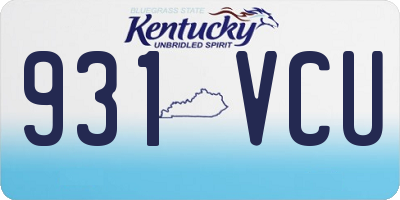 KY license plate 931VCU