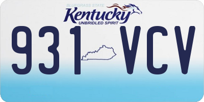 KY license plate 931VCV