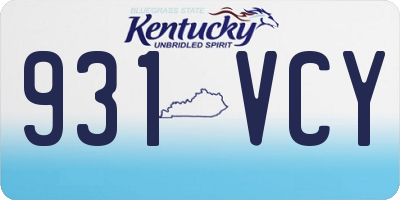 KY license plate 931VCY