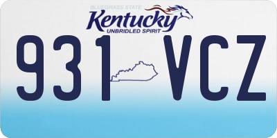 KY license plate 931VCZ