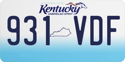 KY license plate 931VDF