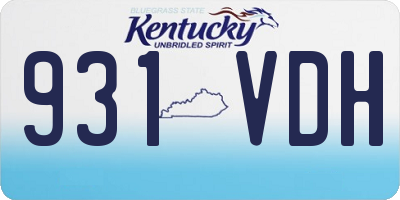 KY license plate 931VDH