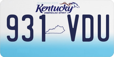 KY license plate 931VDU