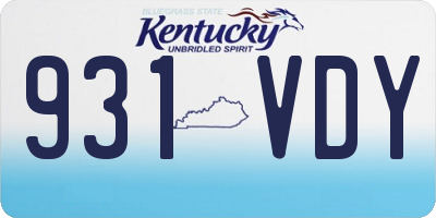 KY license plate 931VDY