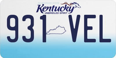 KY license plate 931VEL
