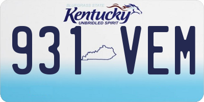 KY license plate 931VEM