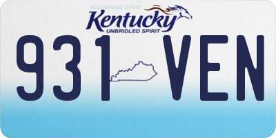 KY license plate 931VEN