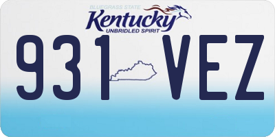 KY license plate 931VEZ