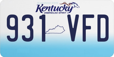 KY license plate 931VFD