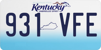 KY license plate 931VFE