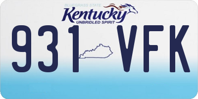 KY license plate 931VFK