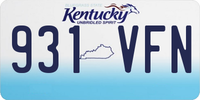 KY license plate 931VFN