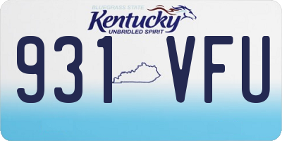KY license plate 931VFU