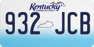 KY license plate 932JCB