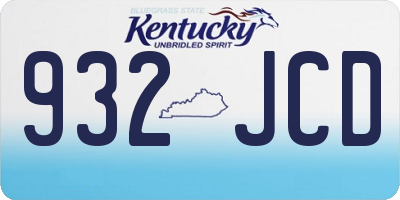 KY license plate 932JCD