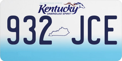 KY license plate 932JCE
