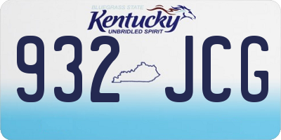 KY license plate 932JCG