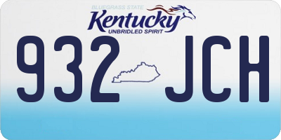 KY license plate 932JCH