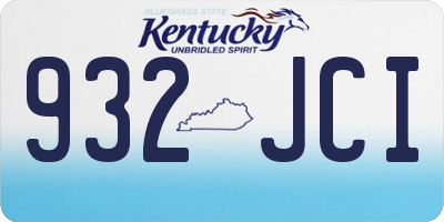 KY license plate 932JCI