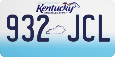 KY license plate 932JCL