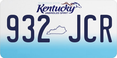 KY license plate 932JCR