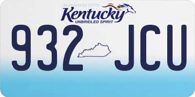 KY license plate 932JCU