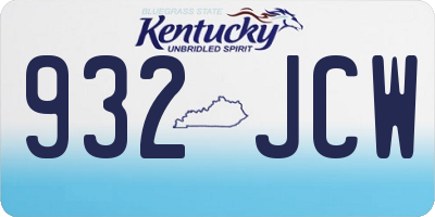KY license plate 932JCW