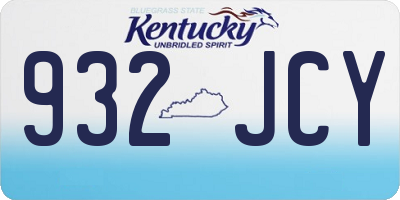 KY license plate 932JCY