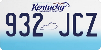 KY license plate 932JCZ