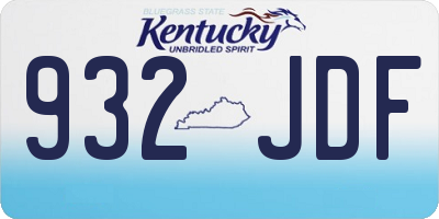 KY license plate 932JDF
