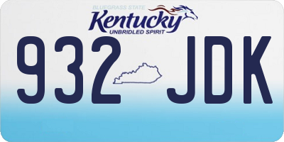 KY license plate 932JDK