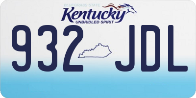 KY license plate 932JDL