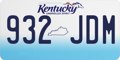 KY license plate 932JDM