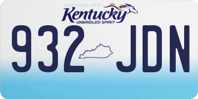 KY license plate 932JDN