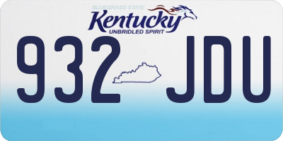 KY license plate 932JDU