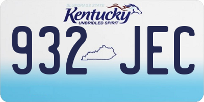KY license plate 932JEC
